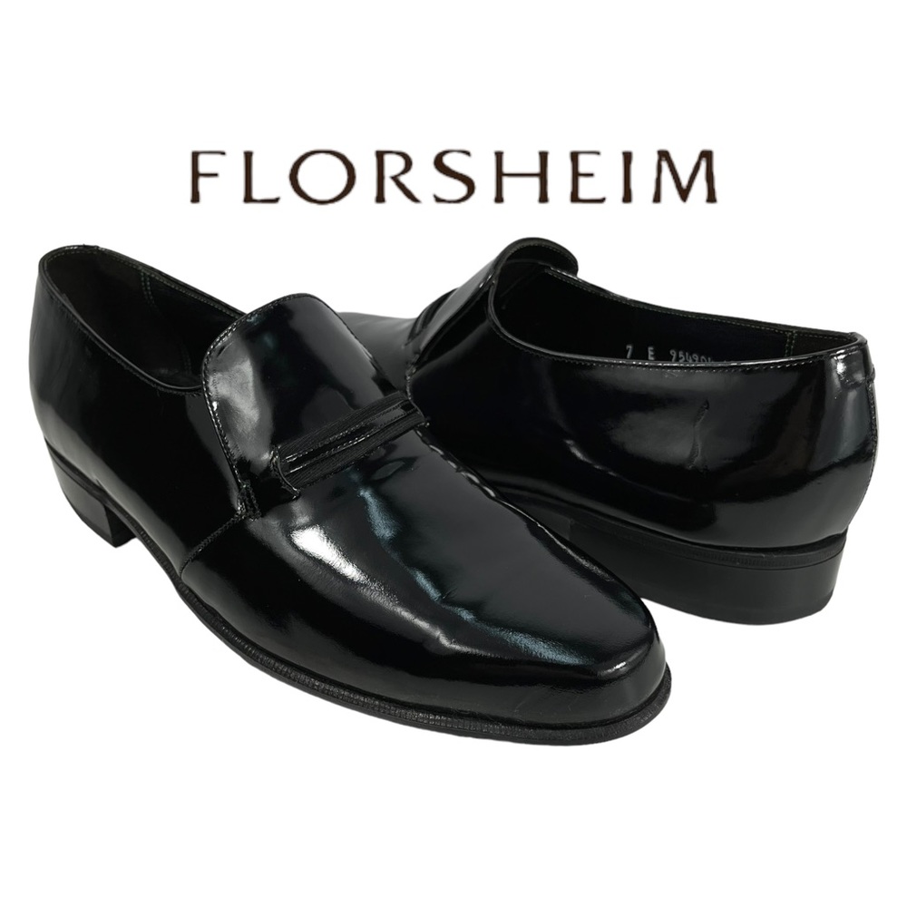 Florsheim Imperial‎ | Men’s 7E | Black Patent Leather Slip On Loafer Shoes